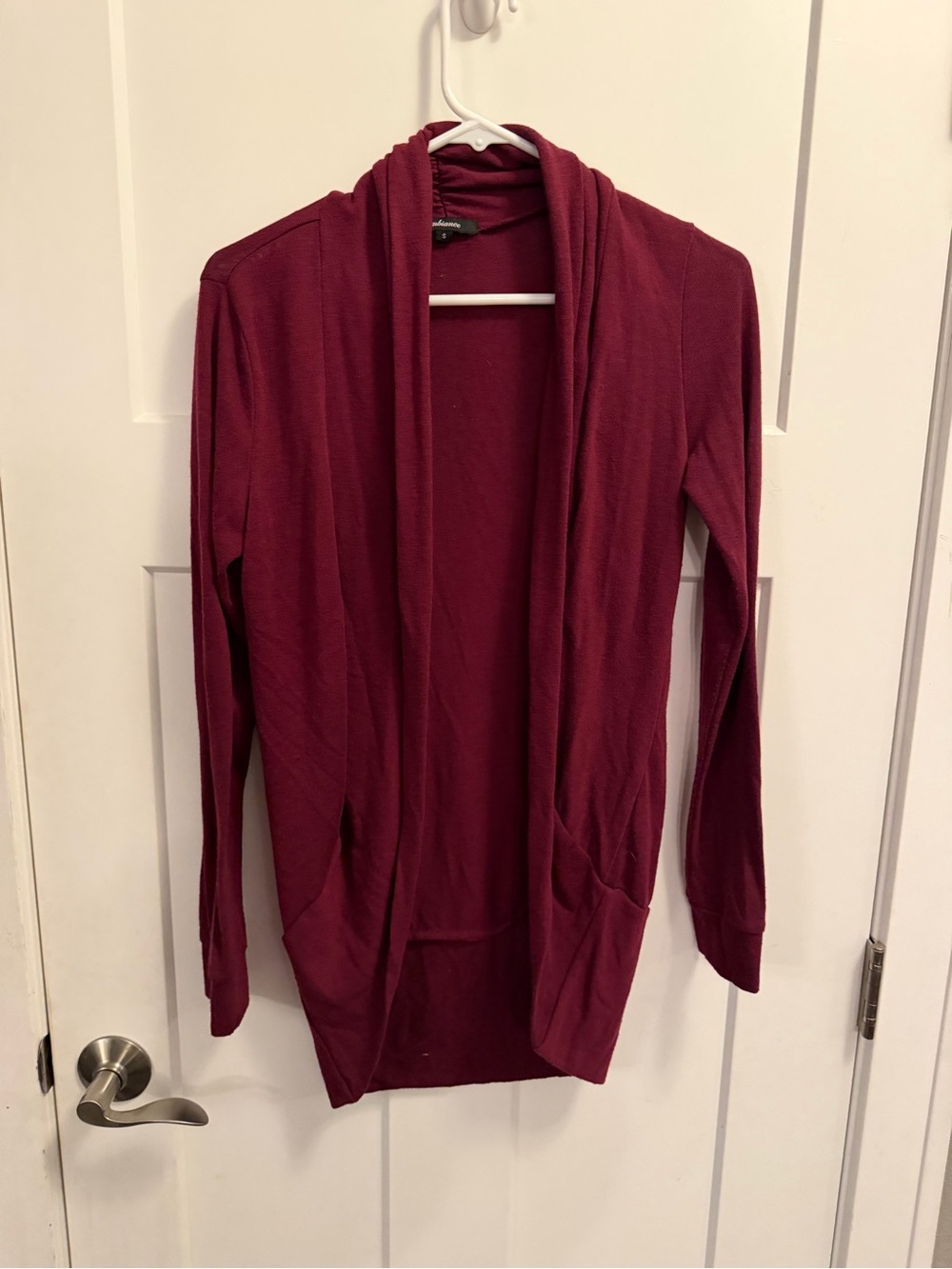 Ambiance Open-Front Cardigan in Burgundy